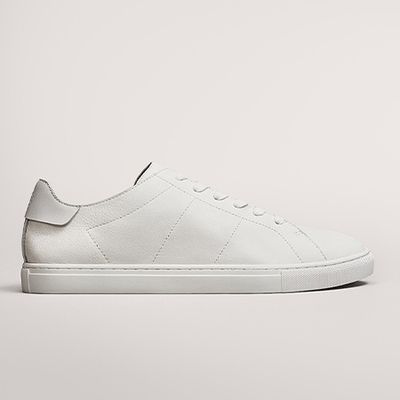 White Leather Trainers from Massimo Dutti