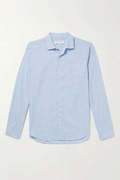 Giles Striped Linen and Cotton-Blend Shirt from Orlebar Brown
