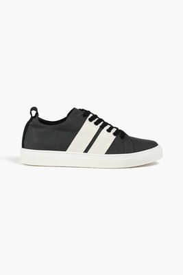 Suede-Trimmed Twill Sneakers