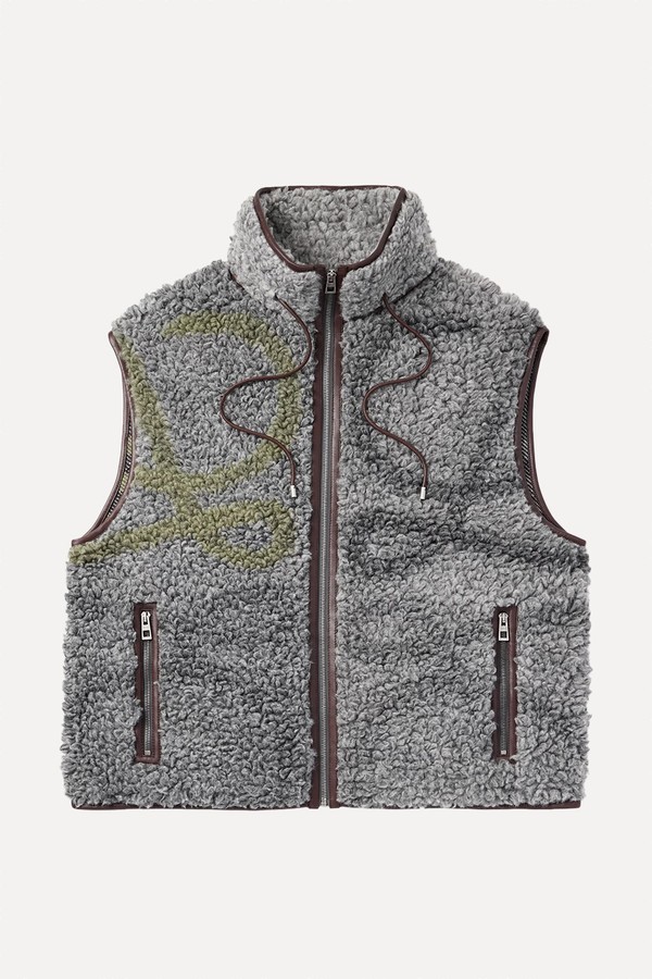 Leather-Trimmed Printed Fleece Gilet from Loewe