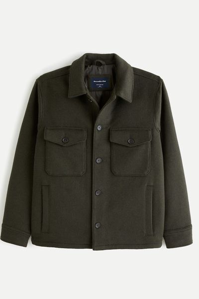 Elevated Wool-Blend Shirt Jacket