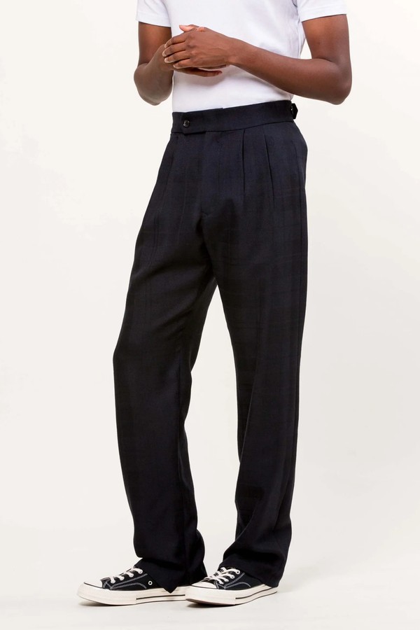 Tonal Tartan Check Tailored Trouser