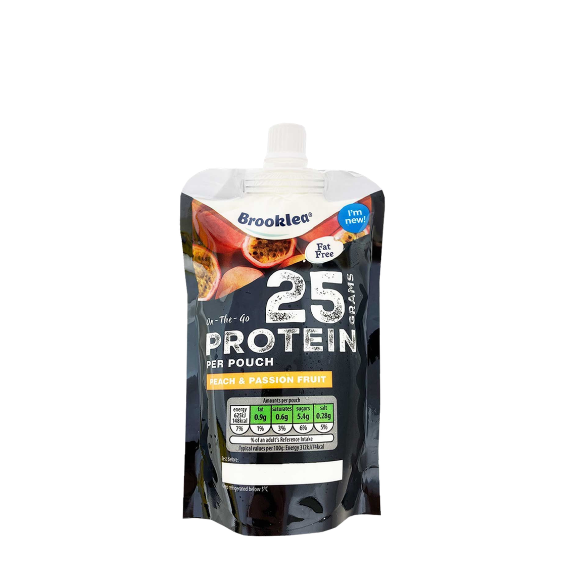 Protein Peach & Passionfruit Yogurt Pouch from Brooklea