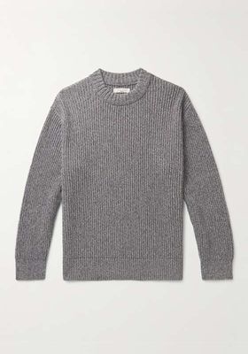 Ribbed Cotton-Blend Sweater