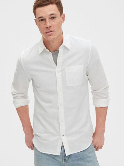 Long Sleeve Shirt in Linen-Cotton