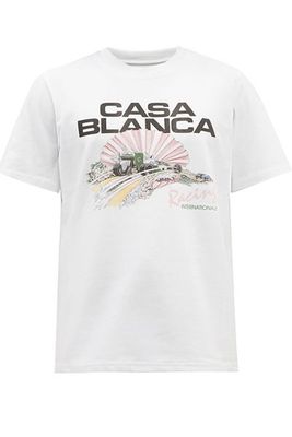 Racing Shell-Print Organic Cotton-Jersey T-Shirt from Casablanca