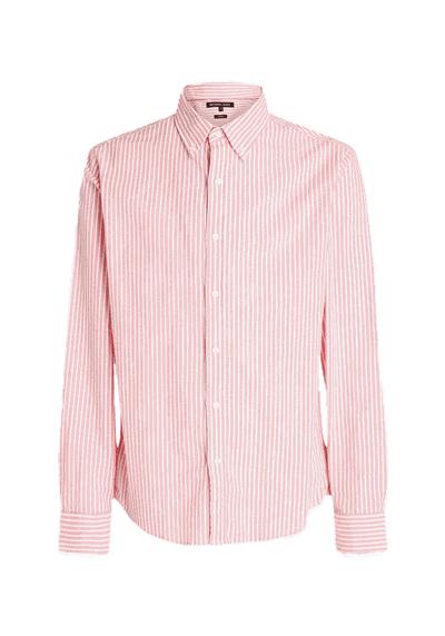 Striped Cotton-Blend Seersucker Shirt from Michael Kors