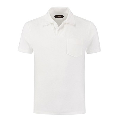 White Terry Towelling Polo Shirt