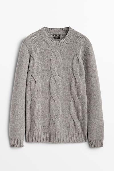 Cotton & Wool Cable Knit Sweater