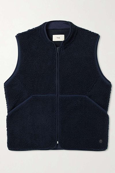 Puzzle Webbing-Trimmed Fleece Gilet from Folk