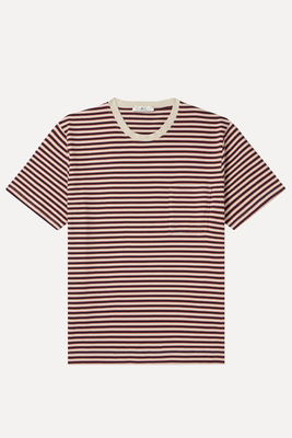 Striped Organic Cotton-Jersey T-Shirt from Mr P.