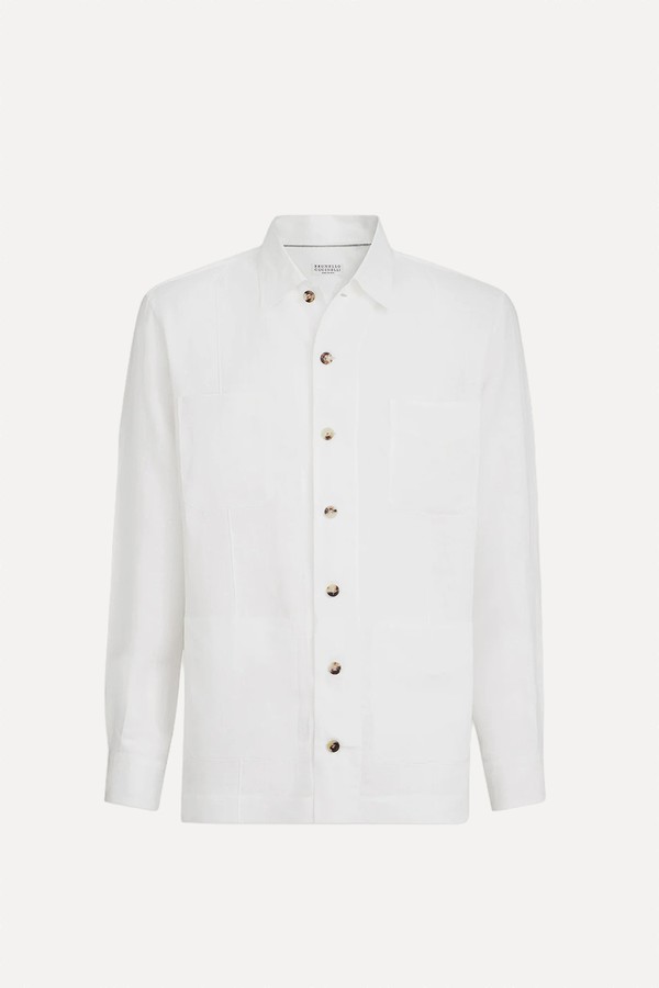 Linen Easy Fit Guayabera Shirt from Brunello Cucinelli