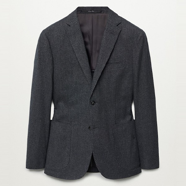 Grey Slim Fit Birdseye Blazer from Mango