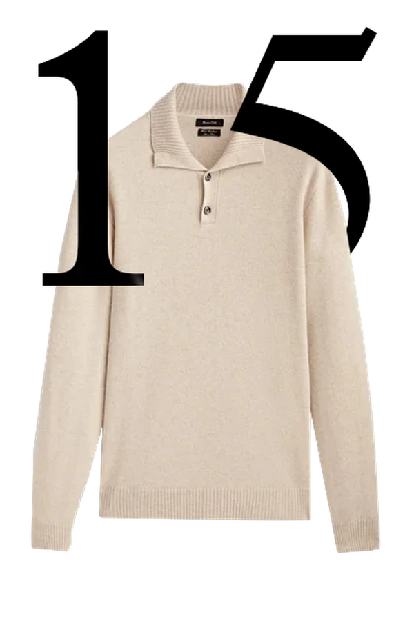 Wool & Cashmere Blend Polo Sweater from Massimo Dutti