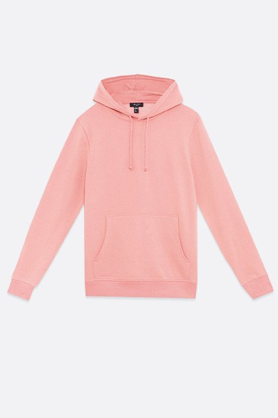 Mid Pink Jersey Pocket Front Hoodie from New Look