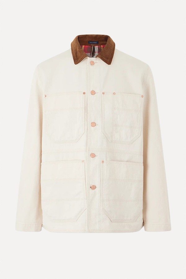 Corduroy-Trimmed Denim Jacket from Drake's