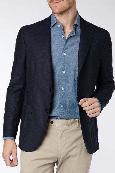 Lardini Wool Silk cotton Textured Blazer from Trunk