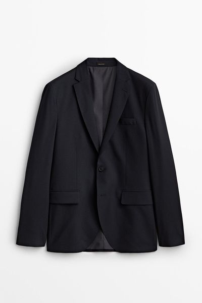 Slim Fit Suit Blazer In 100% Wool