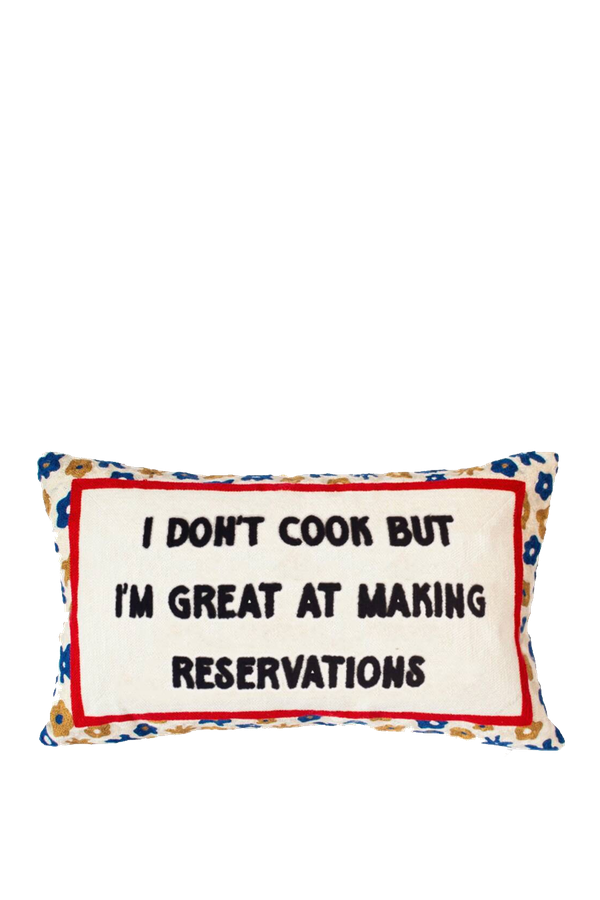 I Don't Cook Needlepoint Cushion from The Pillow Drop