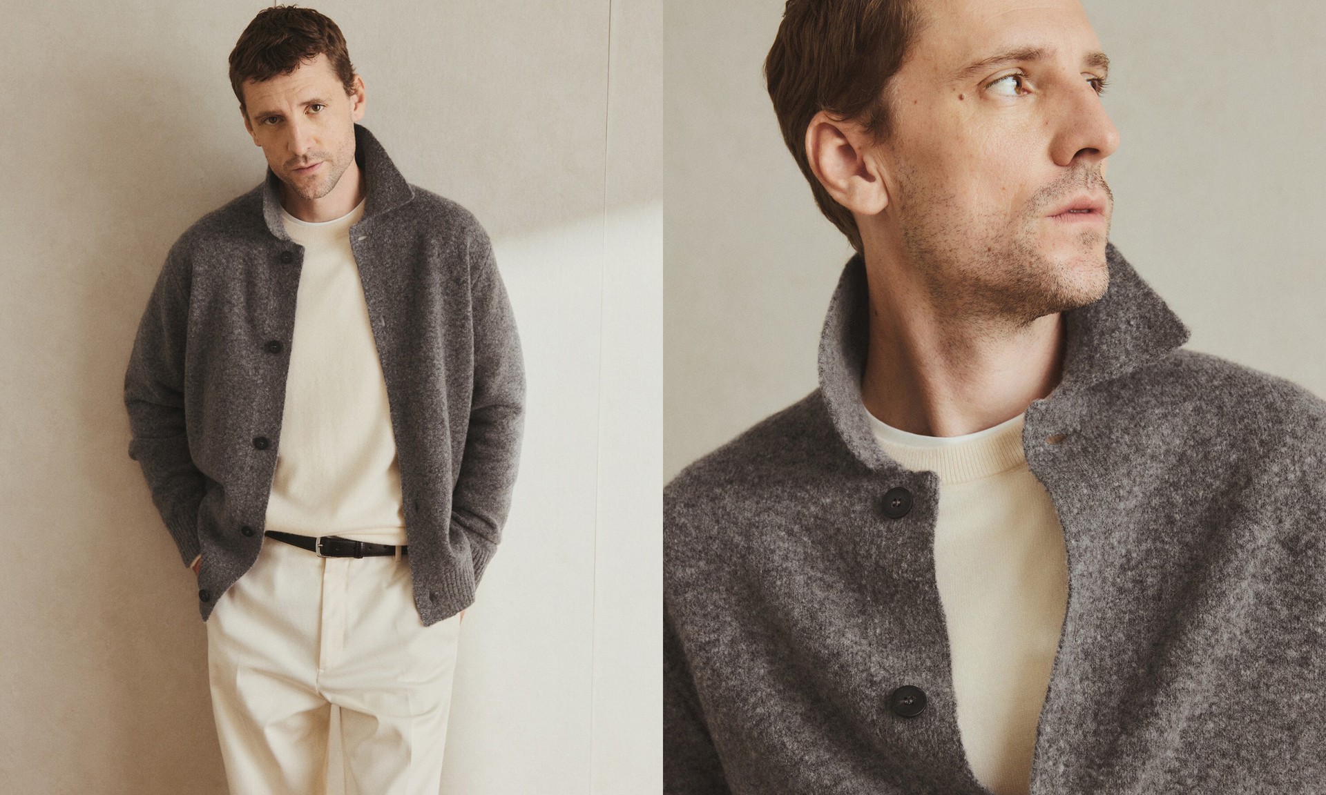 Knitted Wool Blend Cardigan from Mango