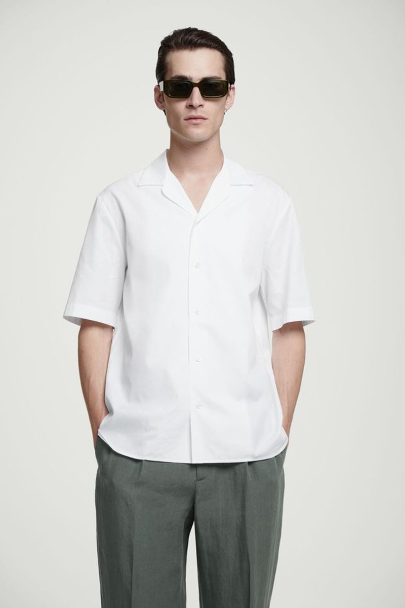 Short-Sleeve Silk-Blend Shirt