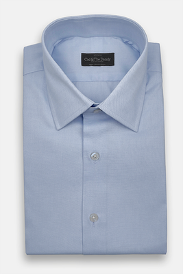 Classic Collar Shirt In Sky Blue Pinpoint
