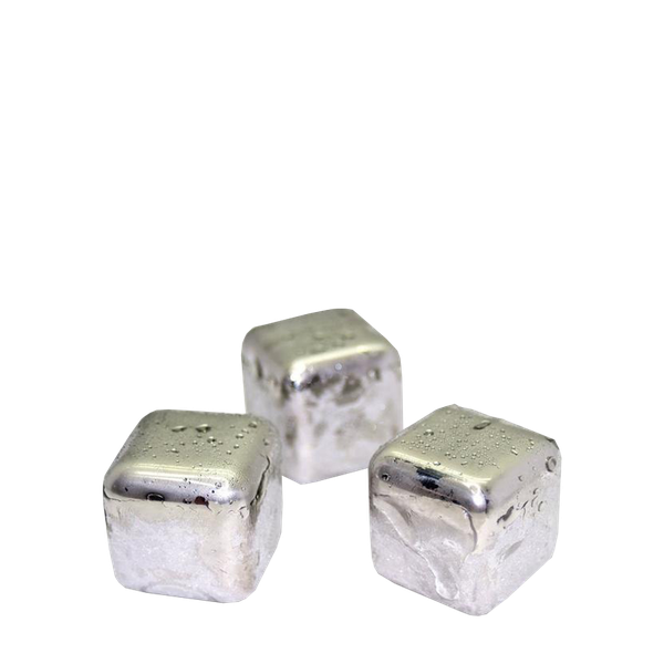 Set Of 6 Large Stainless Steel Ice Cubes from Mixology