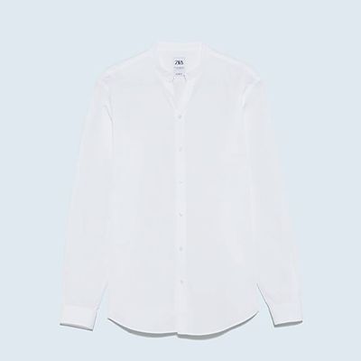 Premium Poplin Shirt With Stand-Up Collar from Zara