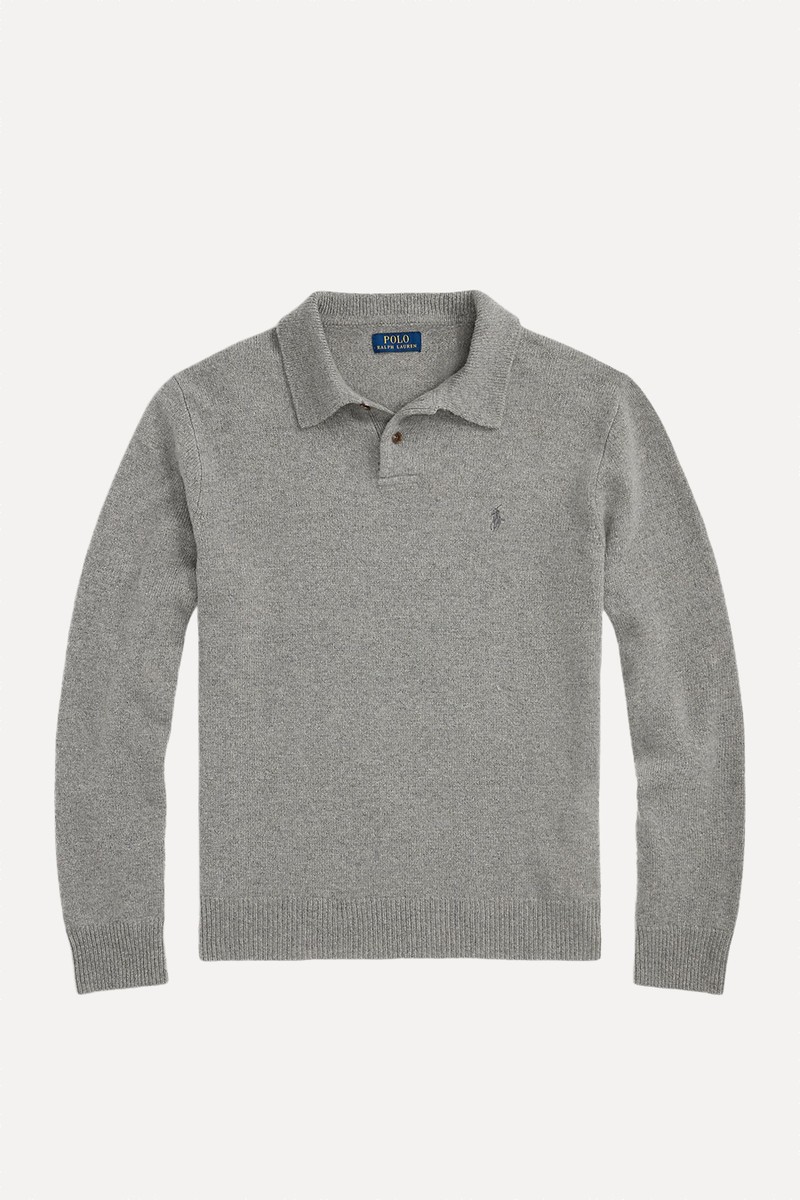 Wool-Cashmere Polo-Collar Jumper