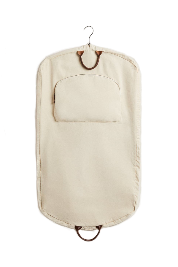 Cotton Suit Bag With Leather Trim from Zara