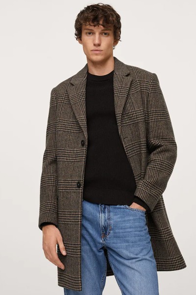 Prince Of Wales Wool-Blend Coat