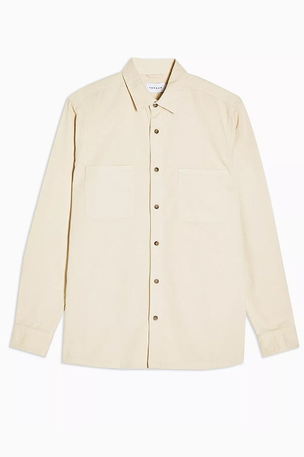 Ecru Two Pocket Twill Slim Shirt from Topman