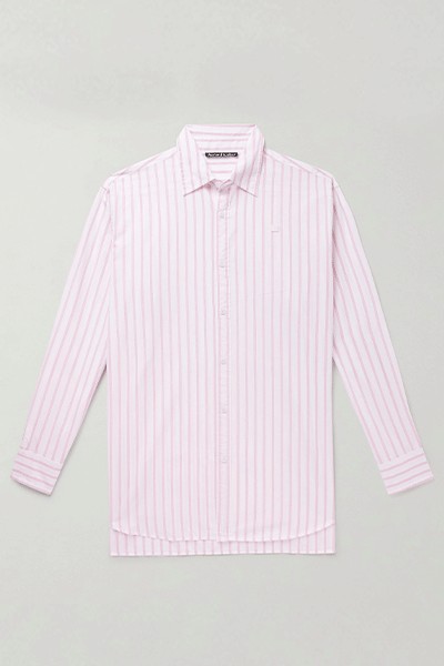 Saco Logo-Appliquéd Striped Cotton-Poplin Shirt from Acne Studios