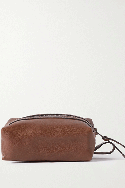 Zazou Full-Grain Leather Wash Bag from Bleu de Chauff