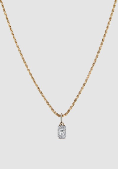 Rope Chain And Tiny Diamond Alphabet Pendant from Otiumberg