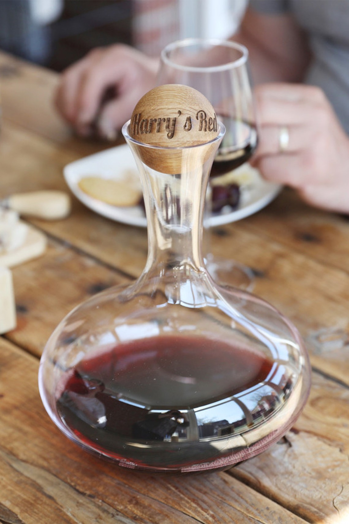 Wine Carafe With Personalised Oak Stopper from Sagaform 