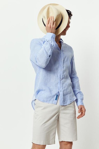 Chillerton Classic Sky Linen Shirt from Beaufort And Blake