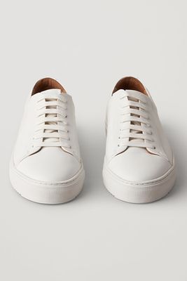 Thick-Soled Leather Sneakers