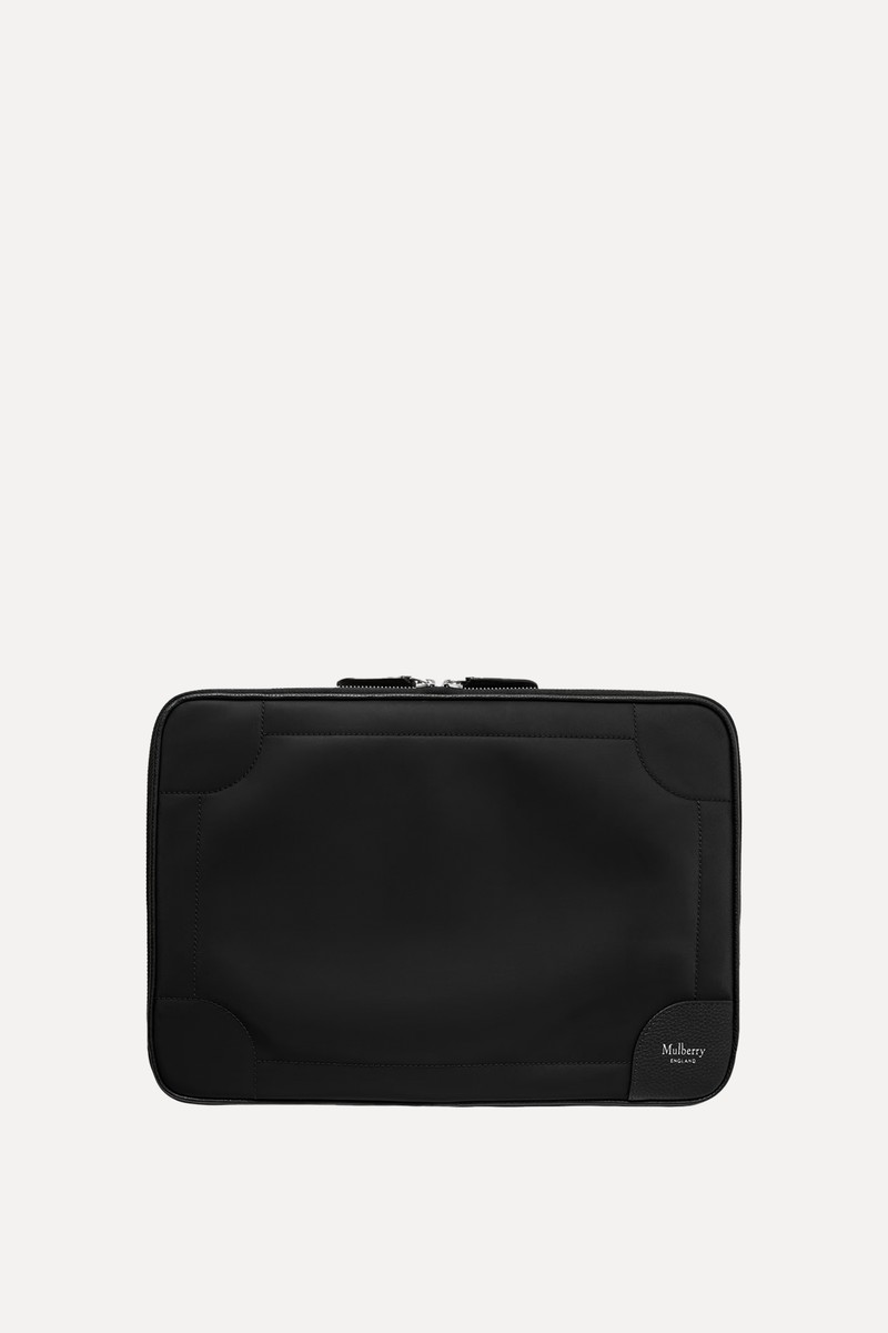 Leather-Trimmed Nylon Laptop Case  from Mulberry