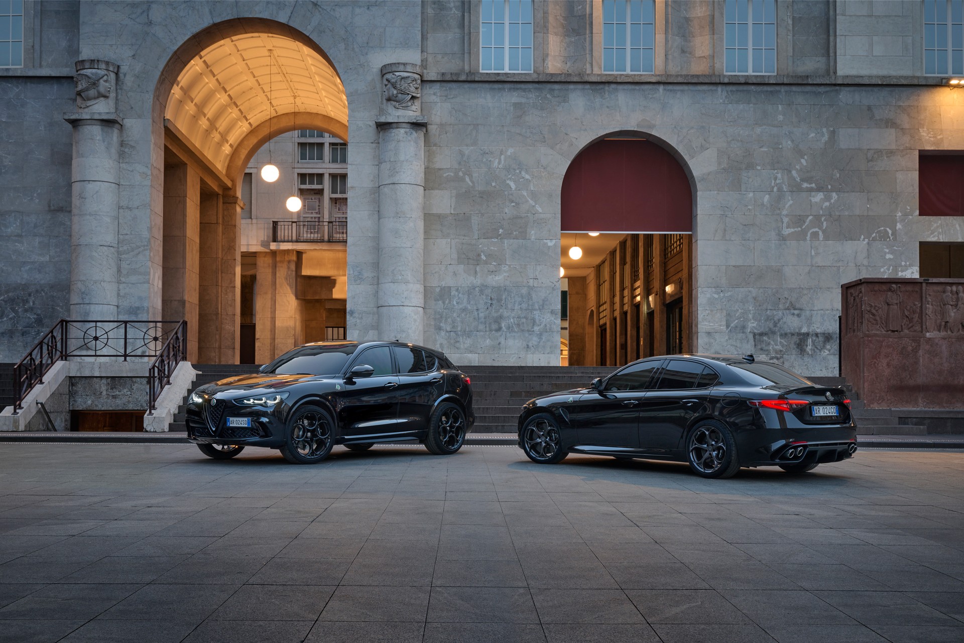 Alfa Romeo Giulia Quadrifoglio (left)