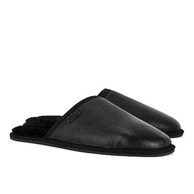 Leather And Shearling Slippers from Boss