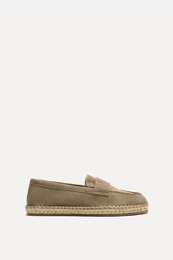 Leather Penny Strap Espadrilles