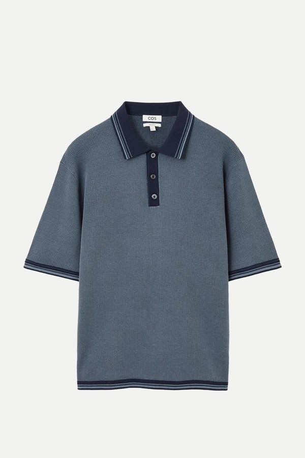 Waffle-Knit Polo Shirt