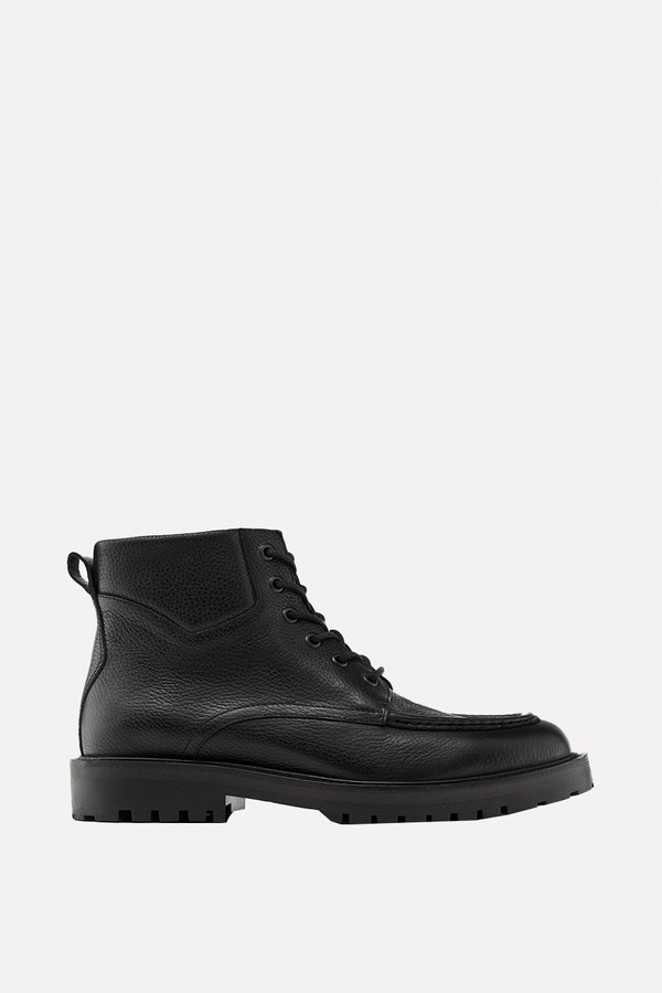 Tumbled Moc Toe Boots from Massimo Dutti