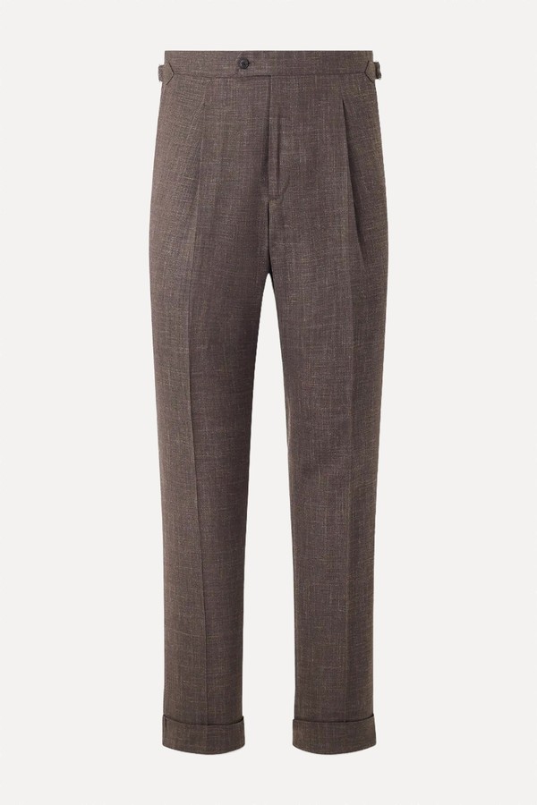 Amie Straight-Leg Wool, Silk & Linen-Blend Suit Trousers from Saman Amel