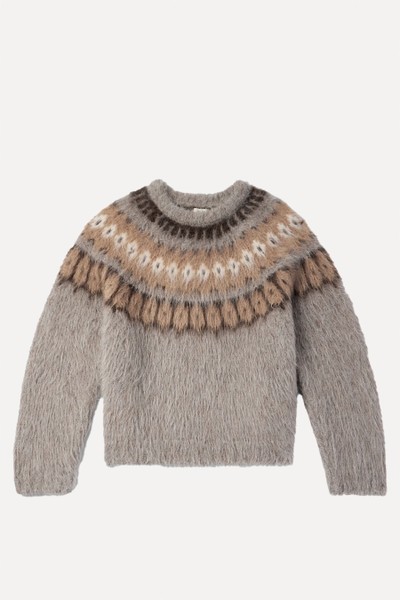 Fair Isle Brushed Alpaca Wool-Blend Sweater from Celine Homme