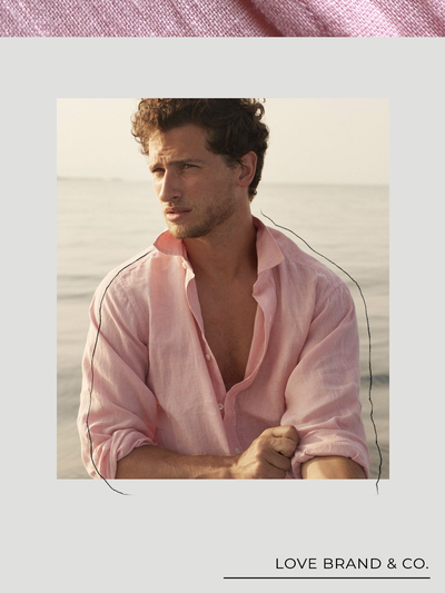 Pastel Pink Abaco Linen Shirt from Love Brand & Co.