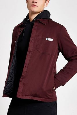 Dark Red Quilted Overshirt