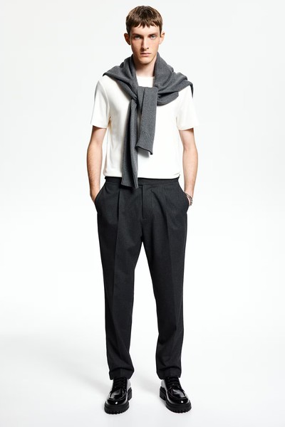 Viscose-Blend Tailored Trousers