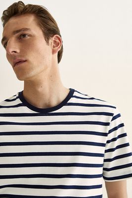 Cotton Short Sleeve Striped T-Shirt from Massimo Dutti